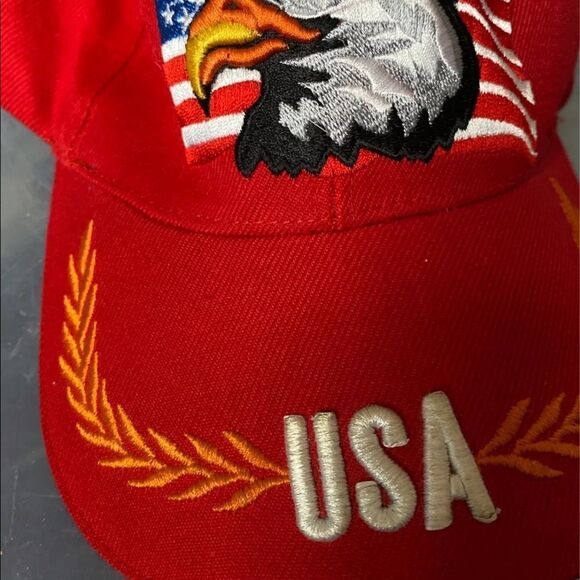 Embroidered Usa Eagle Red hat - Picture 1 of 5